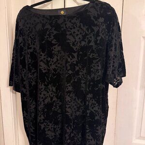 Velvet Blouse with cutout arm detail